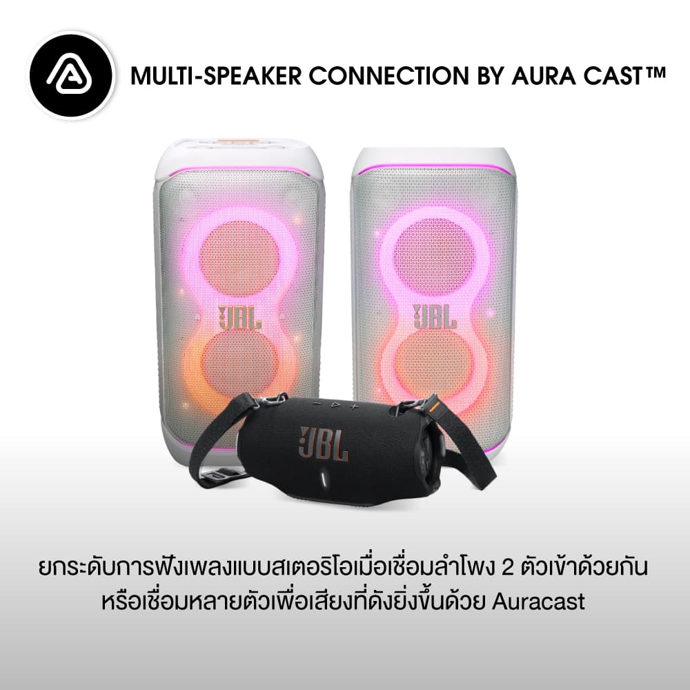 JBL Partybox Stage 320 White ลำโพงปาร์ตี้บลูทูธระบบ AI วิเคราะห์เสียงแบบเรียลไทม์ เพื่อปรับระดับเสียงให้เหมาะสม รูปที่ 8