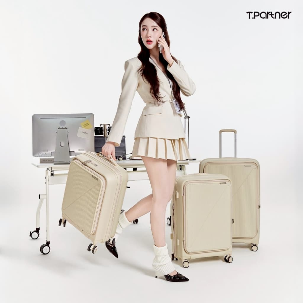 Tpartner รุ่น GOOD Job – กระเป๋าเดินทางฝาเปิดหน้า ขนาด 20/24/29 สีสุภาพใช้ได้ทุกโอกาส ใส่ Laptop 17 นิ้วได้ รูปที่ 2