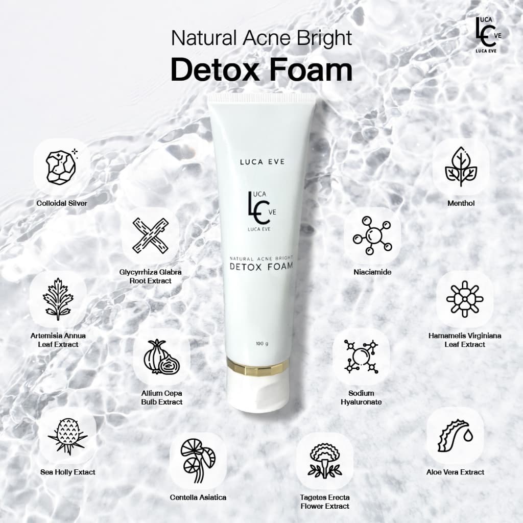 LUCA EVE Natural Acne Bright Detox Foam โฟมล้างหน้า ลูก้าอีฟ เนเชอรัล แอกเน่ ไบรท์ ดีท็อกซ์ รูปที่ 3