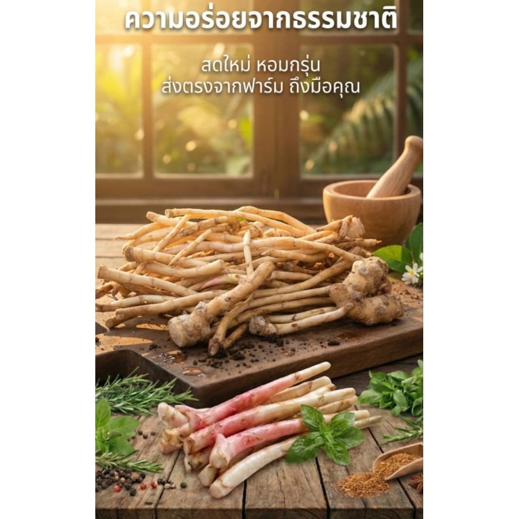 หัวเร่วสด 1 กิโลกรัม เร่ว เร่วหอม พืชสมุนไพร ต้มน้ำซุป ก๋วยเตี๋ยว รูปที่ 9