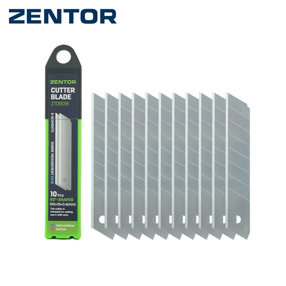 Zentor ใบมีดคัตเตอร์ ใบมีด 9/18/19 มม. ใบมีด CK75 คม แข็งแรง ทนทาน 10ชิ้น/กล่อง Knife Blade