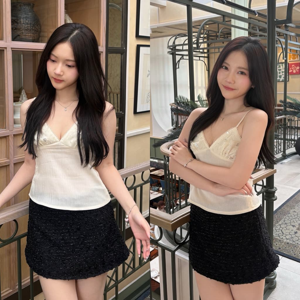 Sun.turday กระโปรงเอวต่ำ ผ้าวิ้งมีกางเกงซับใน รุ่น coco skirt รูปที่ 4