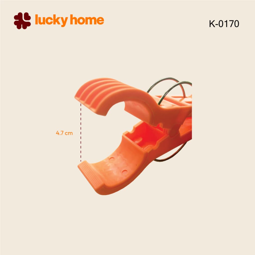 LUCKY HOME กิ๊บหนีบผ้าจัมโบ้ K-0170 S-170/A ชุด 4 ชิ้น ขนาด: 12.5 x 6.4 cm รูปที่ 3