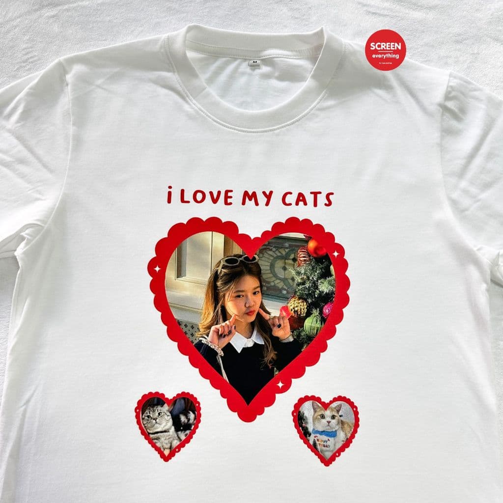 เสื้อยืดสกรีนตามสั่ง เสื้อคู่ สกรีนรูปหน้า และข้อความ ผ้า cotton100% | เสื้อรักแฟน รูปที่ 7
