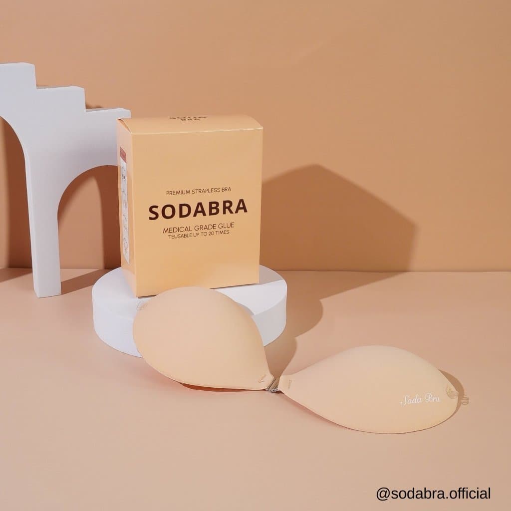 𝐒𝐨𝐝𝐚𝐁𝐫𝐚 บราดูม หนา 3เซน พร้อมแถมสายใส 2 เส้น บราเกาะอก มีกาวซิลิโคน ติดแน่นใส่สบาย รหัสN2 รูปที่ 7
