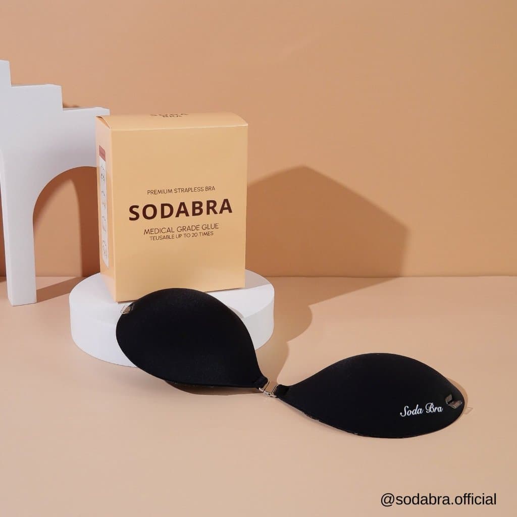 𝐒𝐨𝐝𝐚𝐁𝐫𝐚 บราดูม หนา 3เซน พร้อมแถมสายใส 2 เส้น บราเกาะอก มีกาวซิลิโคน ติดแน่นใส่สบาย รหัสN2 รูปที่ 8