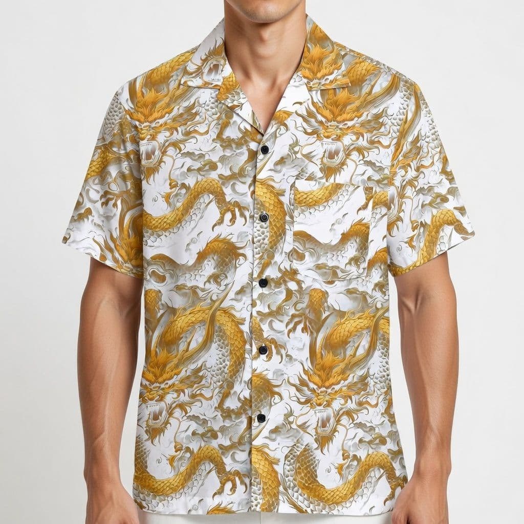 เสื้อเชิ้ตฮาวายรวมลาย อก 38-52 นิ้ว M-3XL ผ้าไหมอิตาลี ผ้านุ่มใส่สบาย รูปที่ 4