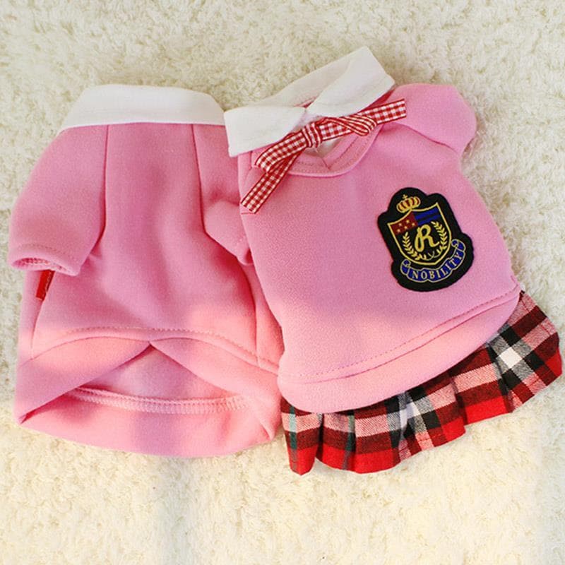 เสื้อผ้าสัตว์เลี้ยงคู่รักสไตล์มหาวิทยาลัย ชุดยูนิฟอร์มแมว เสื้อยืดลูกสุนัข รูปที่ 5