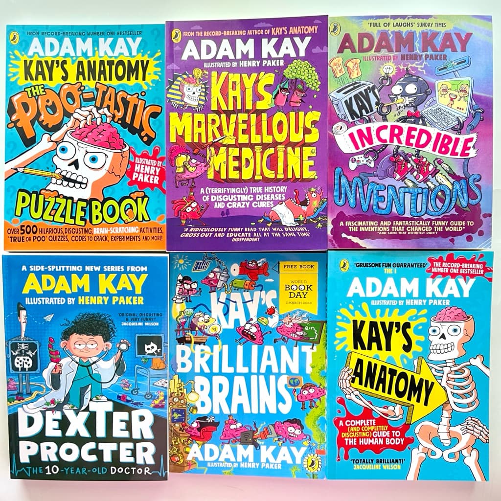 ADAM KAY Kay's Anatomy,Marvelous Medicine,Brilliant Brains,Incredible Inventions, 6 Books Set, Ages:10-15 Paperback รูปที่ 1