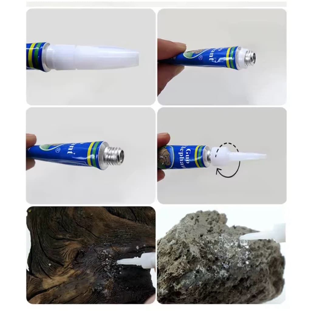 กาวติดมอส ไม้น้ำ ปะการัง หิน ขอนไม้ INSTANT GLUE หลอดฟ้า 5 กรัม รูปที่ 4