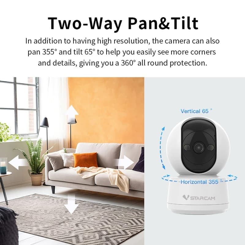 VSTARCAM C994 5MP SUPER HD 1296p 5GHz Dual-Band WiFi Ai Security Camera กล้องวงจรปิด พูดคุยโต้ตอบได้ รูปที่ 3