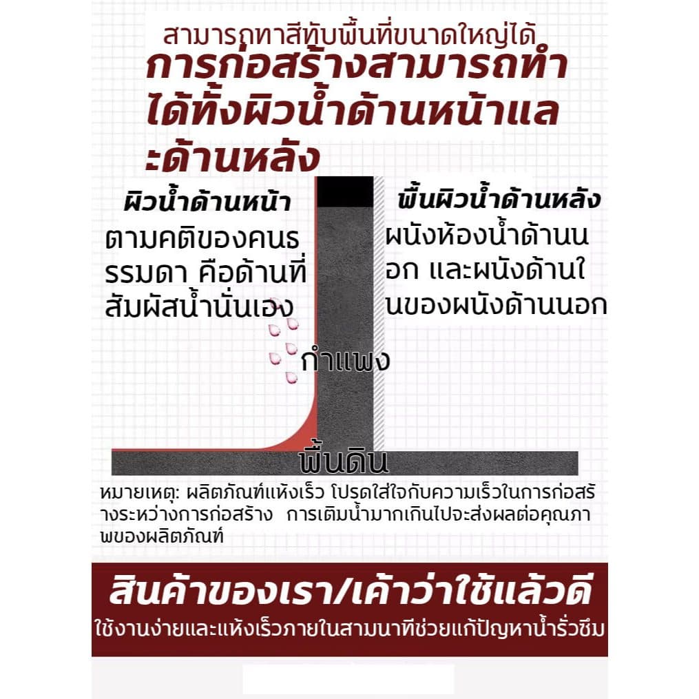 ซื้อ3แถม1 กันน้ำรั่วซึม 100 ปีรับประกันปูนสำเร็จรูป 1KG ซ่อมรอยแตก ปูนกาวซีเมนต์ หยุดน้ำรั่ว แห้งเร็ว ปูนซีเมนต์ ป้องกัน รูปที่ 8