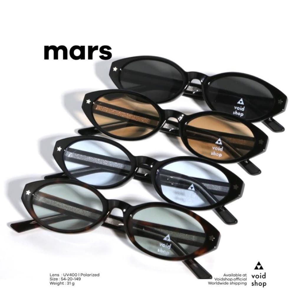void : MARS แว่นกันแดดติดดาว เลนส์สีอ่อน กัน UV400 Polarized | Sunglasses สำหรับคนหน้าใหญ่ | VOIDEYEWEAR รูปที่ 1