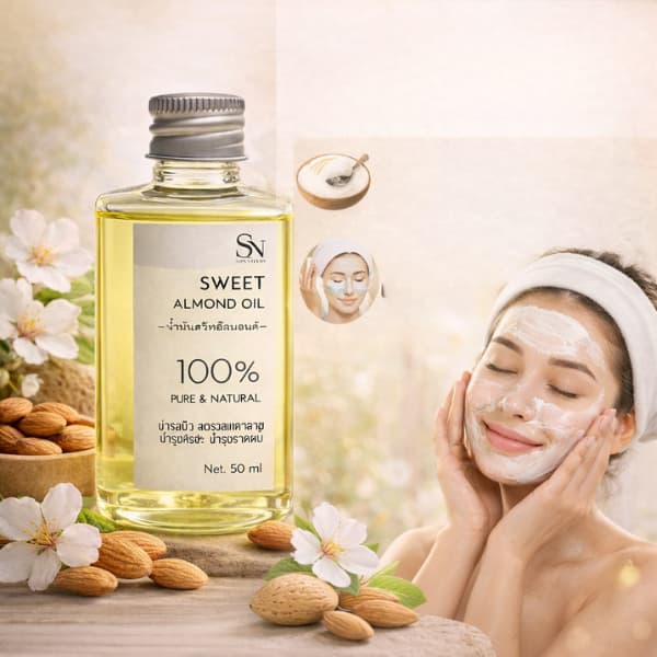 50ml น้ำมันสวีทอัลมอนด์ แท้ 100% Cold Pressed Sweet Almond Oil cosmetic grade รูปที่ 6