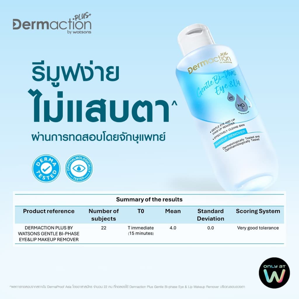 Dermaction Plus by Watsons ดีพ คลีน คลีนซิ่ง ออยล์-เจนเทิล ไบ-เฟส อาย แอนด์ ลิป เมคอัพ รีมูฟเวอร์ 180 มล. รูปที่ 3
