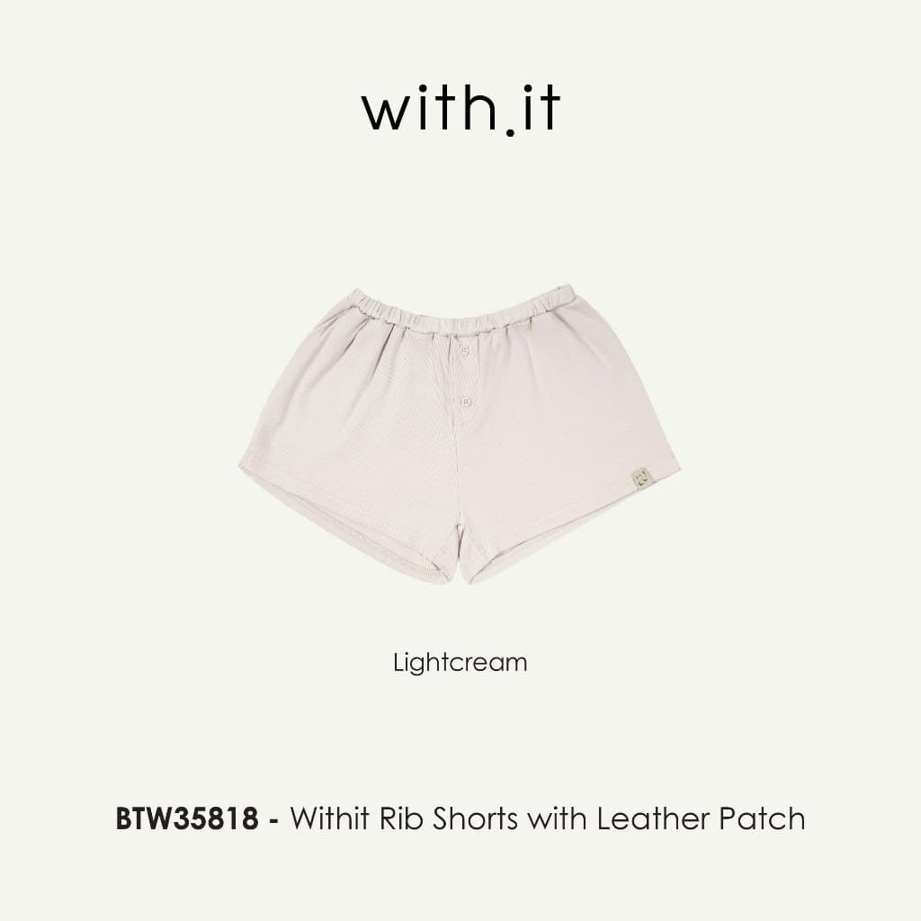 Withit Rib Shorts with Leather Patch กางเกงขาสั้นผ้านุ่ม - BTW35818 รูปที่ 5