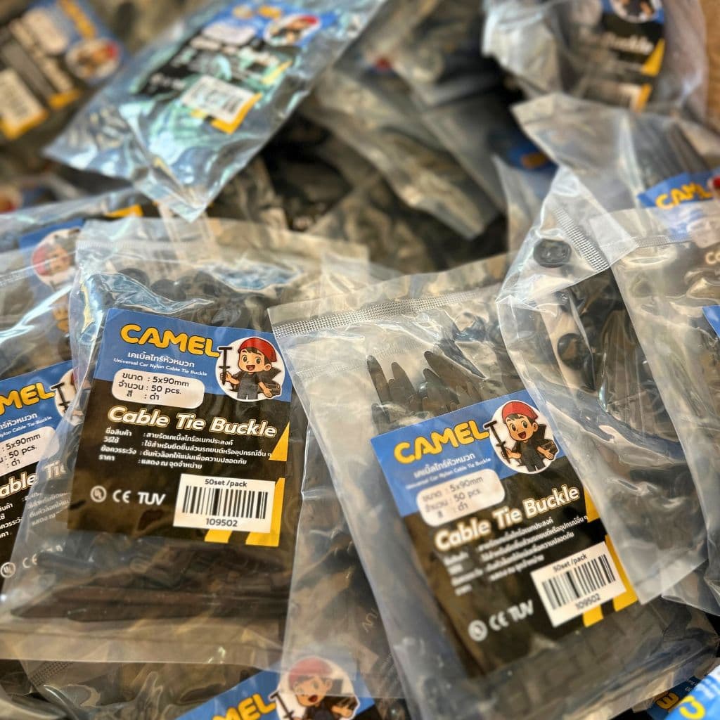 CAMEL เคเบิ้ลไทร์หัวหมวก CABLETIE BUCKLE คลิปล๊อคอเนกประสงค์ สำหรับซ่อมรถ/ยึดสายไฟ ใช้ง่าย ทนทาน! รูปที่ 4