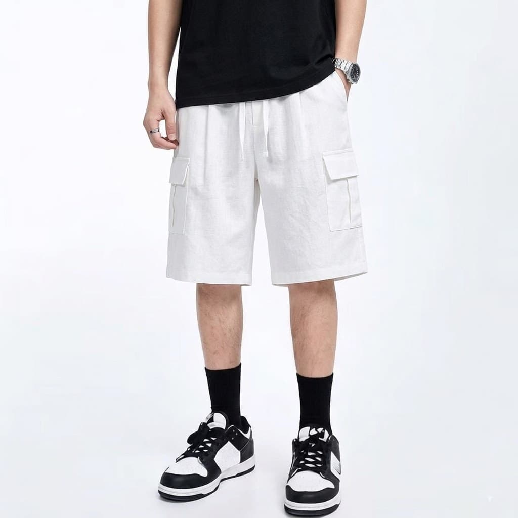 SpinnyHouseกางเกงเดินป่า กางเกงขาสั้น ทรงUNISEX มีไซส์ M-3XL เอวยางยืด กระเป๋าข้าง คาร์โก้ขาสั้น รุ่น เดินป่าขาสั้น รูปที่ 5