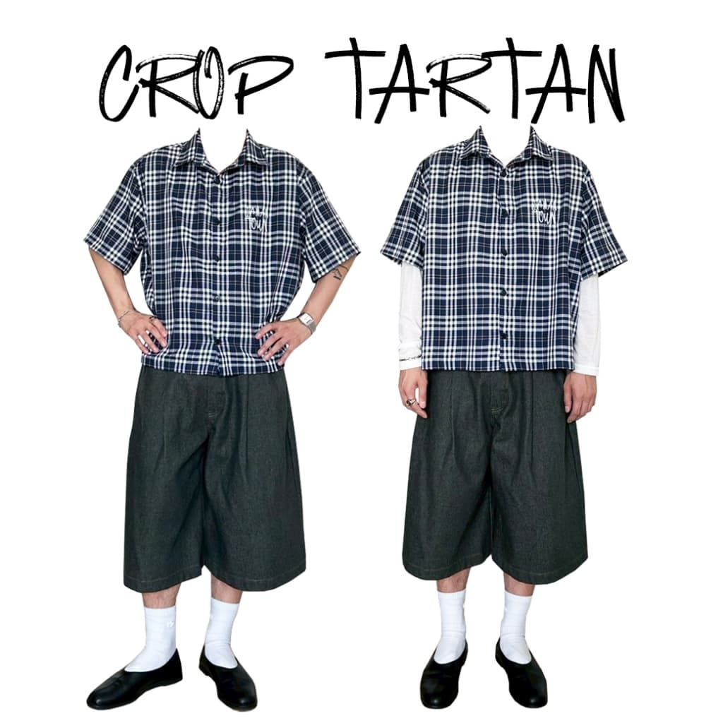 JAMANBKK / CROP TARTAN / เสื้อเชิ้ตทรง Oversize Crop ลายสก็อต รูปที่ 8