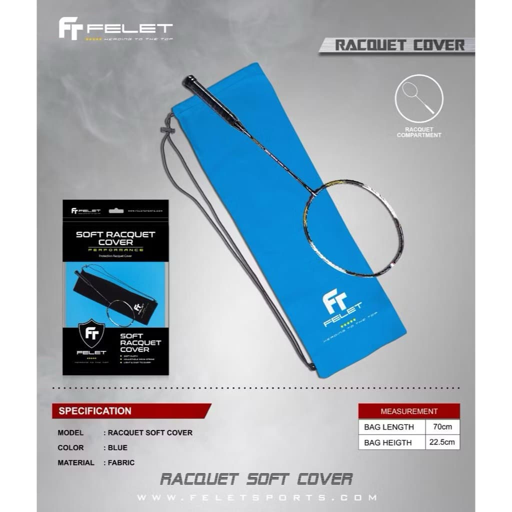 ซองกระเป๋าแบดมินตัน Felet รุ่น Soft Cover Bag ซองใส่ไม้แบดมินตัน รูปที่ 4