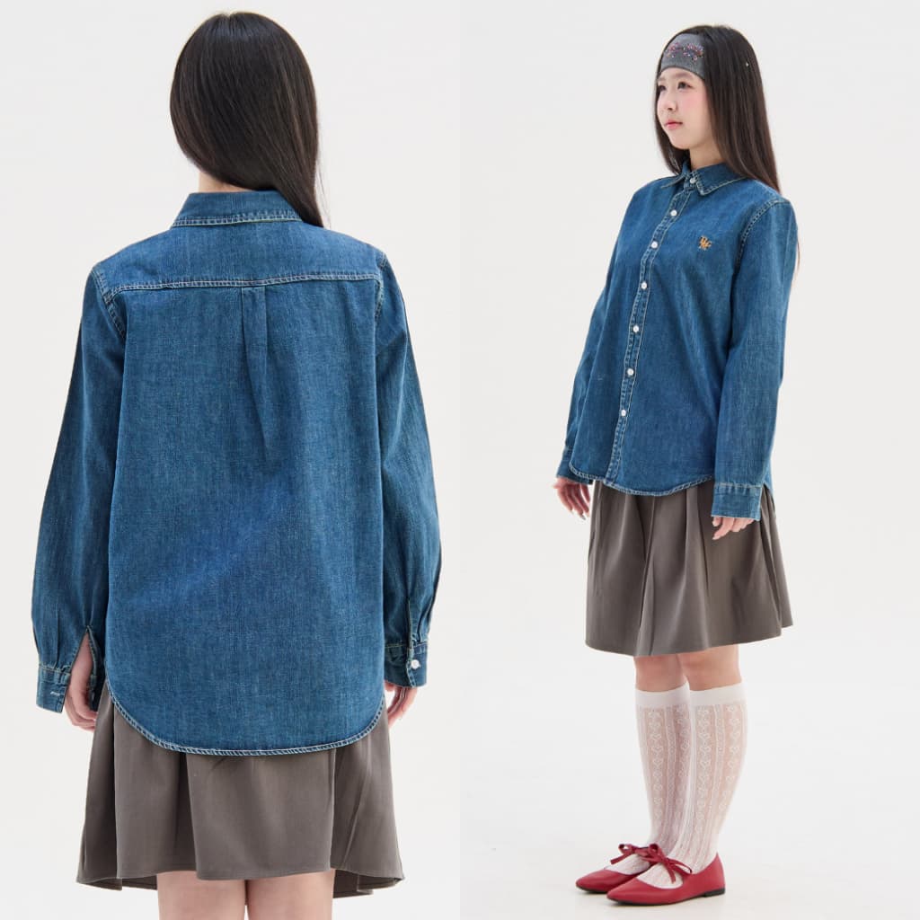 Bemingtop1089 -BMG Denim Classic Shirt - เสื้อเชิ้ตเดนิมทรงคลาสสิกใส่ได้ทุกโอกาส รูปที่ 8