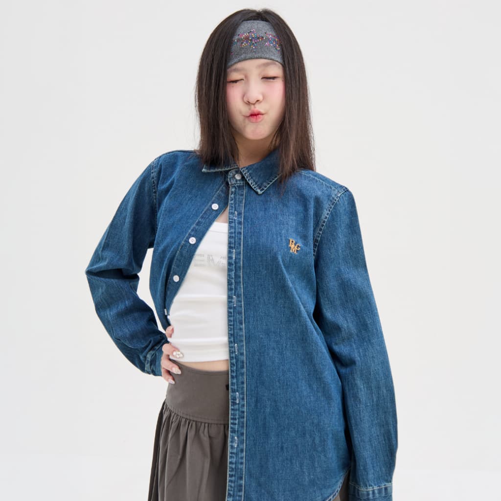 Bemingtop1089 -BMG Denim Classic Shirt - เสื้อเชิ้ตเดนิมทรงคลาสสิกใส่ได้ทุกโอกาส รูปที่ 7