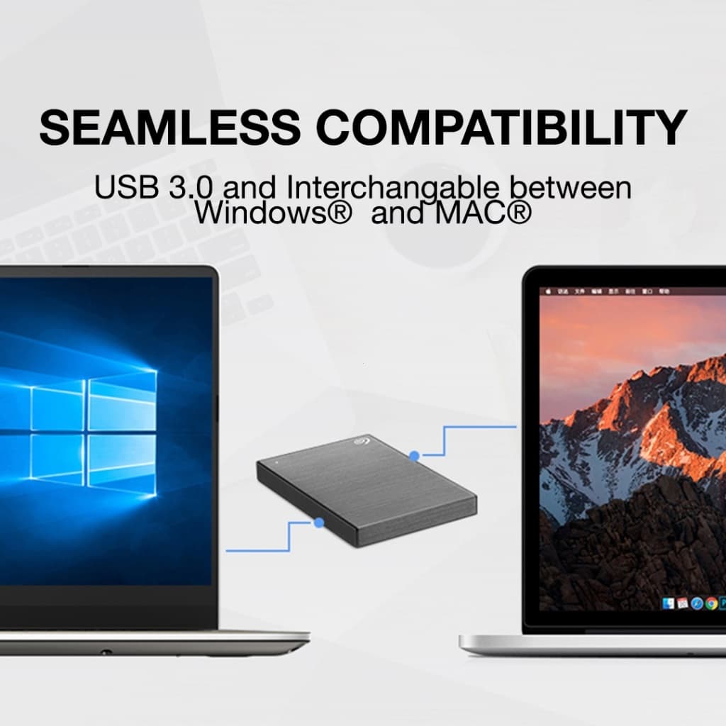ฮาร์ดไดรฟ์ภายนอก Seagate 1 TB 2 TB หนึ่งสัมผัสสำหรับ และ Windows ด้วยรหัสผ่าน USB 3.0 ด้วยการกู้คืนข้อมูล และด้วย รูปที่ 4