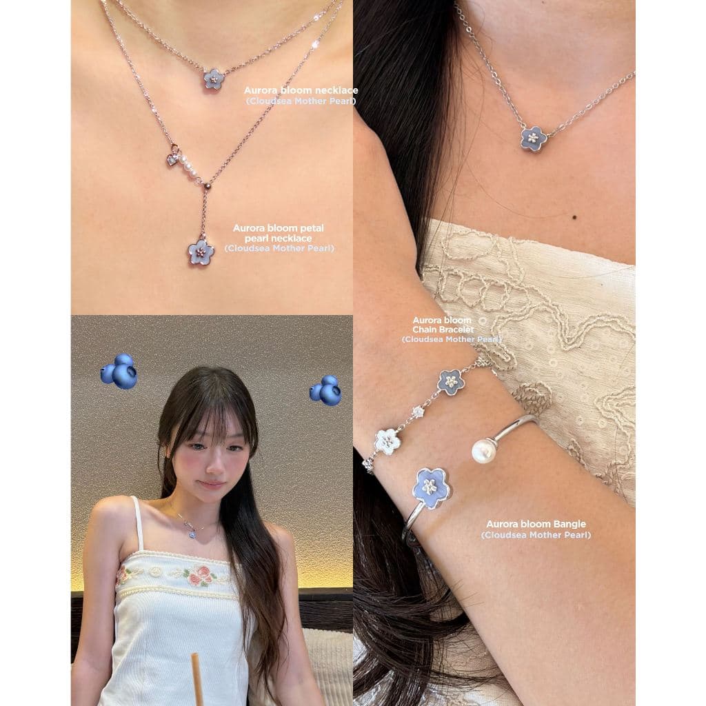 สร้อยคอ Aurora Bloom Petal Pearl Necklace วัสดุพิเศษ Mother of Pearl - The Green Box รูปที่ 8