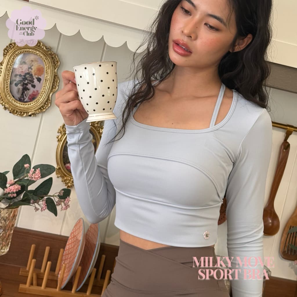 GOOD ENERGY CLUB - MILKY MOVE SPORT BRA สปอร์ตบราผู้หญิง แขนยาว รูปที่ 9