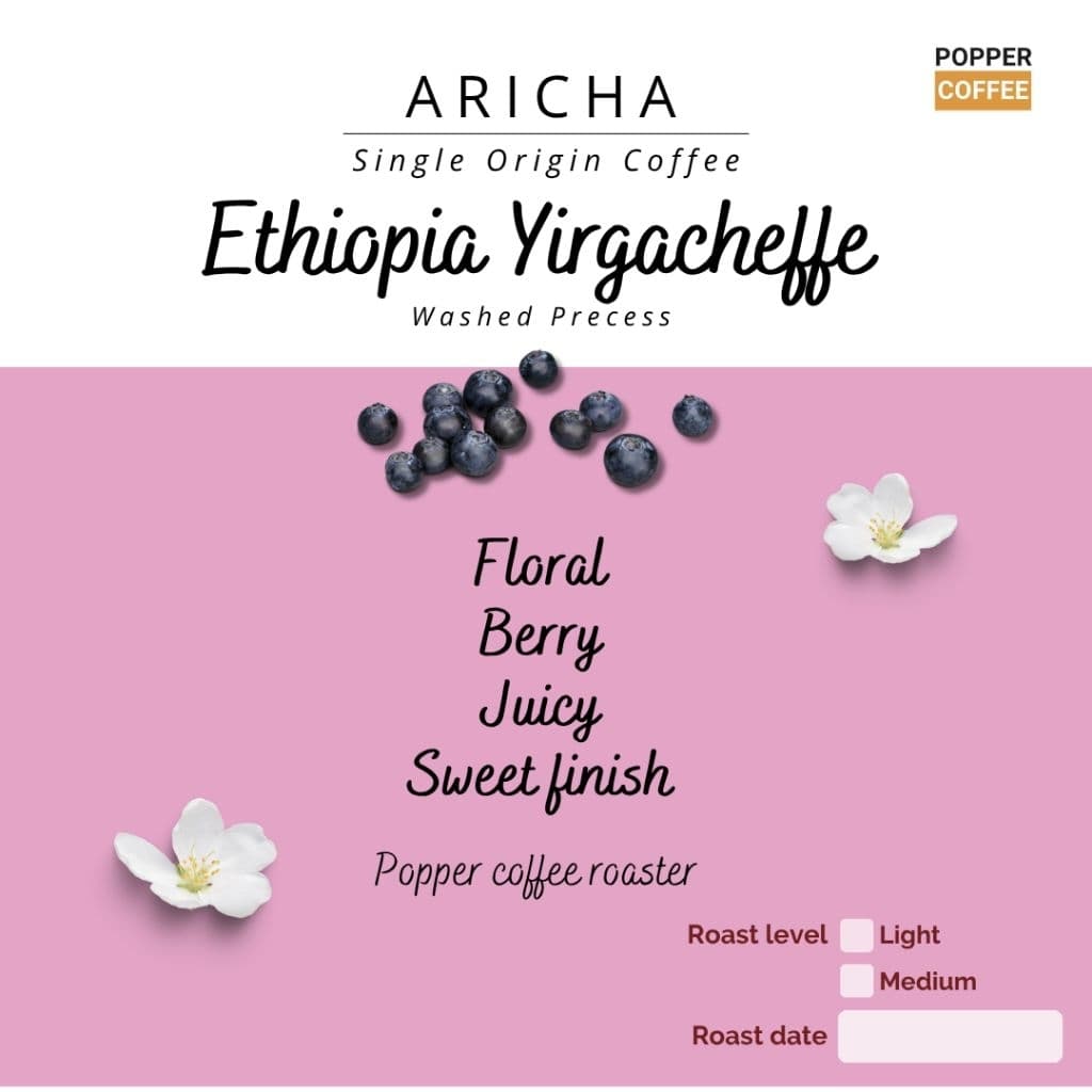 เมล็ดกาแฟคั่ว Ethiopia Yirgacheffe Single origin by Popper Coffee 200 กรัม รูปที่ 2