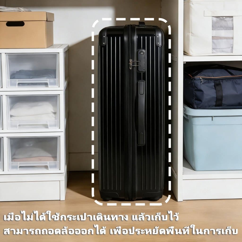 กระเป๋าเดินทางล้อลาก20/24นิ้ว ล้อคู่ หมุนได้ วัสดุABS+PC ความจุขนาดใหญ่ กระเป๋าเดินทางขึ้นเครื่องบินได้ รูปที่ 5