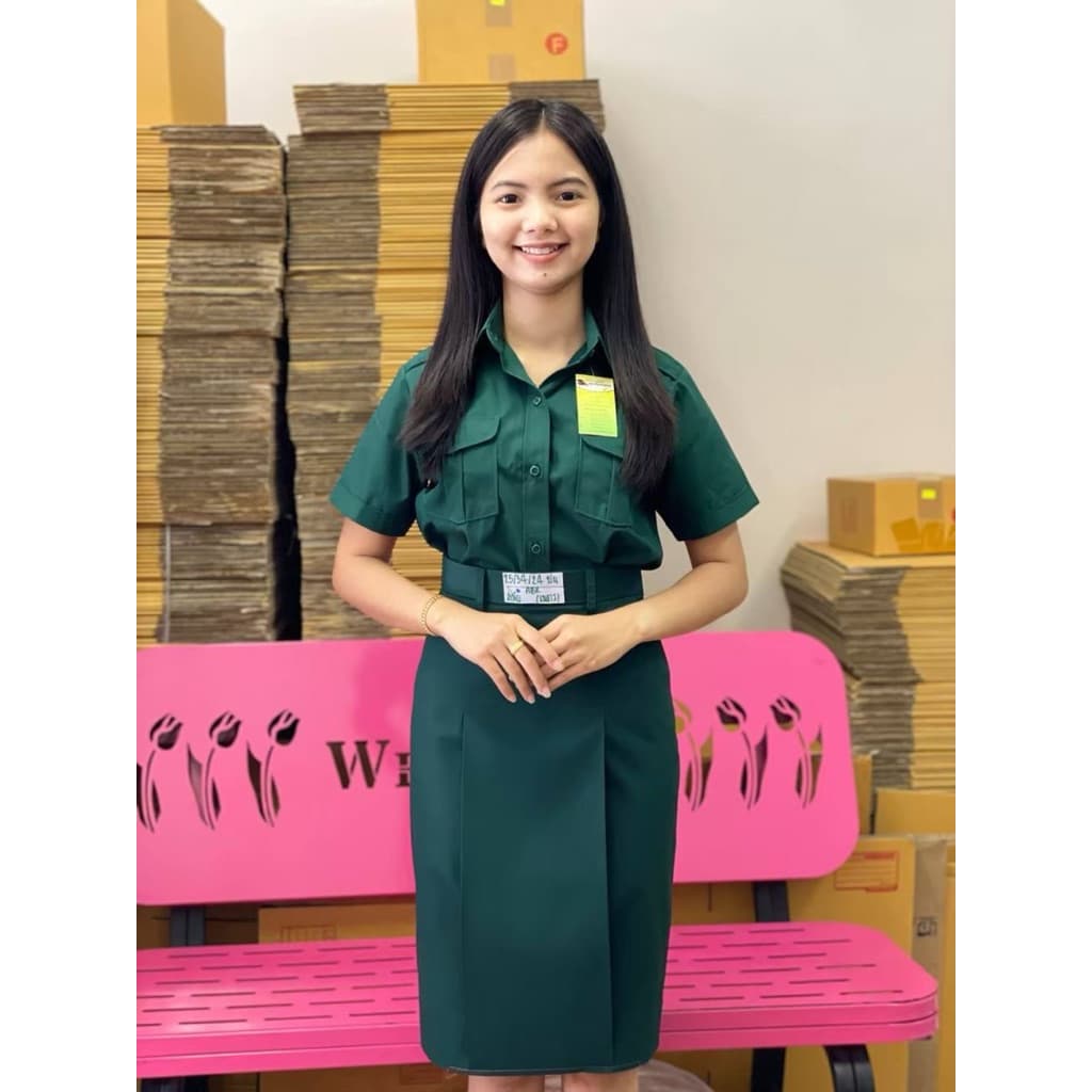 [สั่งซื้อผ่าน Shopee Video รับส่วนลด 150.- ] รอพรี 2-3 วันหลังสั่ง กระโปรงเนตรนารีทรงแคบตราน้านา รูปที่ 9