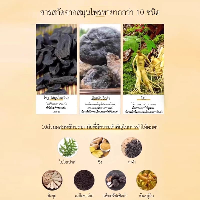 แชมพูแก้ผมหงอก แชมพูป้องกันผมร่วงโสมและโชวู ลดผมขาดหลุดร่วง ถนอมเส้นผม บำรุงผม กระตุ้นการงอกใหม่ บอกลาผมขาว รูปที่ 6
