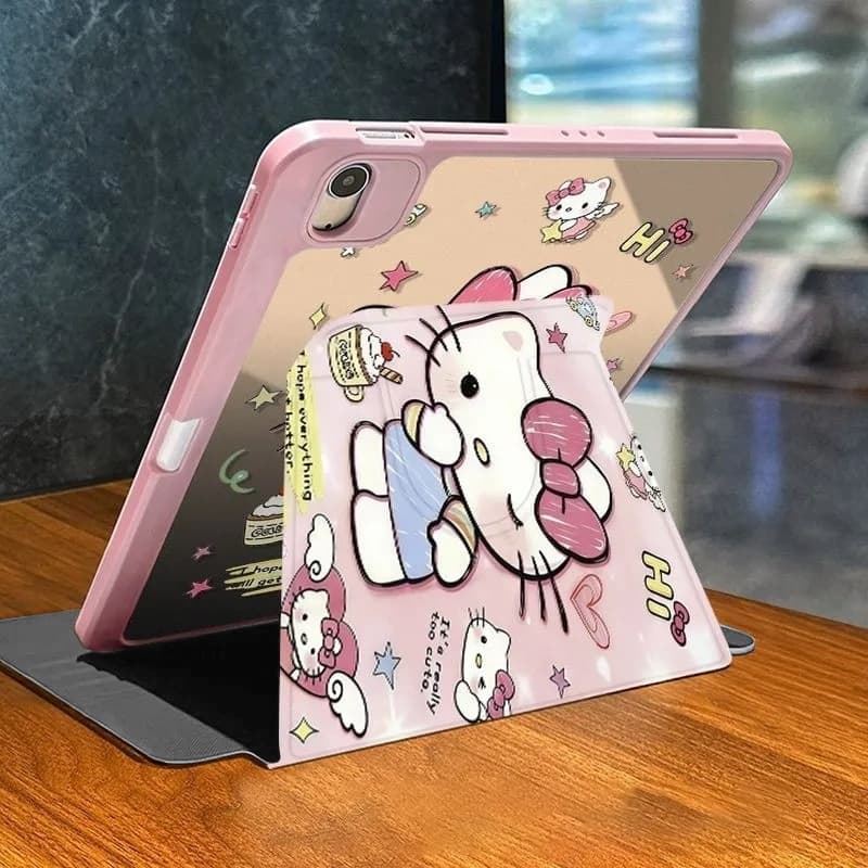 ออกให้ 24 ชมเคสไอแพด การหมุน 360° Hellokitty Gen12 Air7 11 Air8 11 Pro12.9 Gen11 น่ารัก เคสipad รูปที่ 4