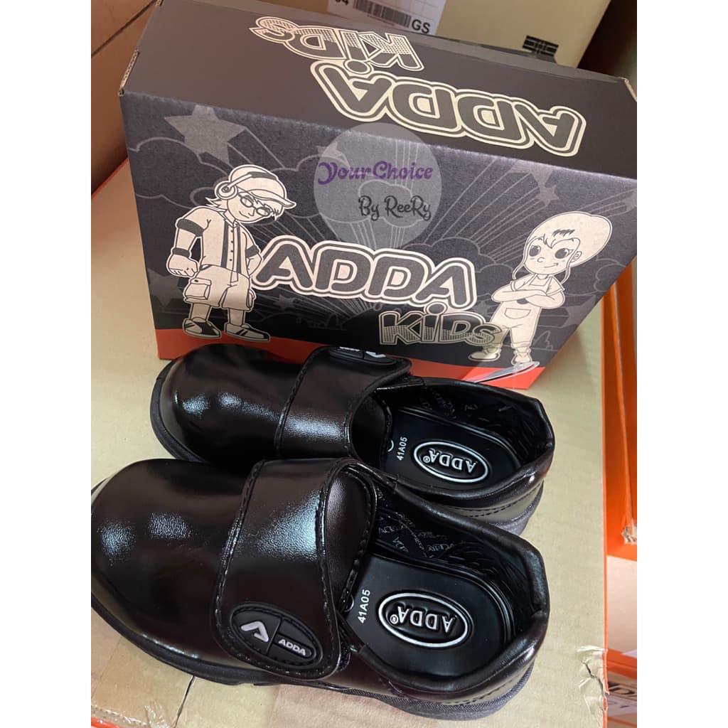 New‼ รองเท้านักเรียนอนุบาลชาย หนังดำล้วน ADDA 41A05 รูปที่ 5