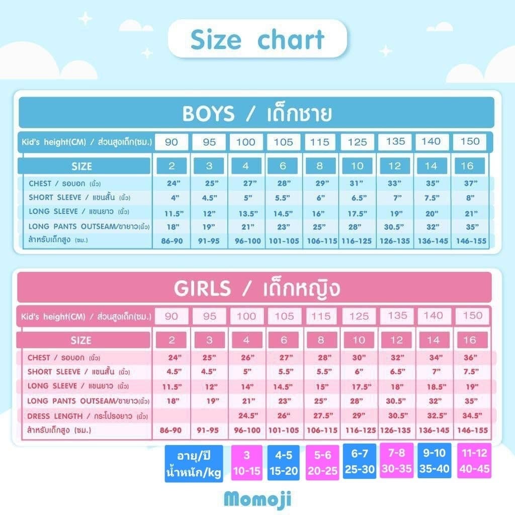 Josilins ชุดนอนเด็ก Momoji Size 4-6-8-10-12-14-16 รูปที่ 2