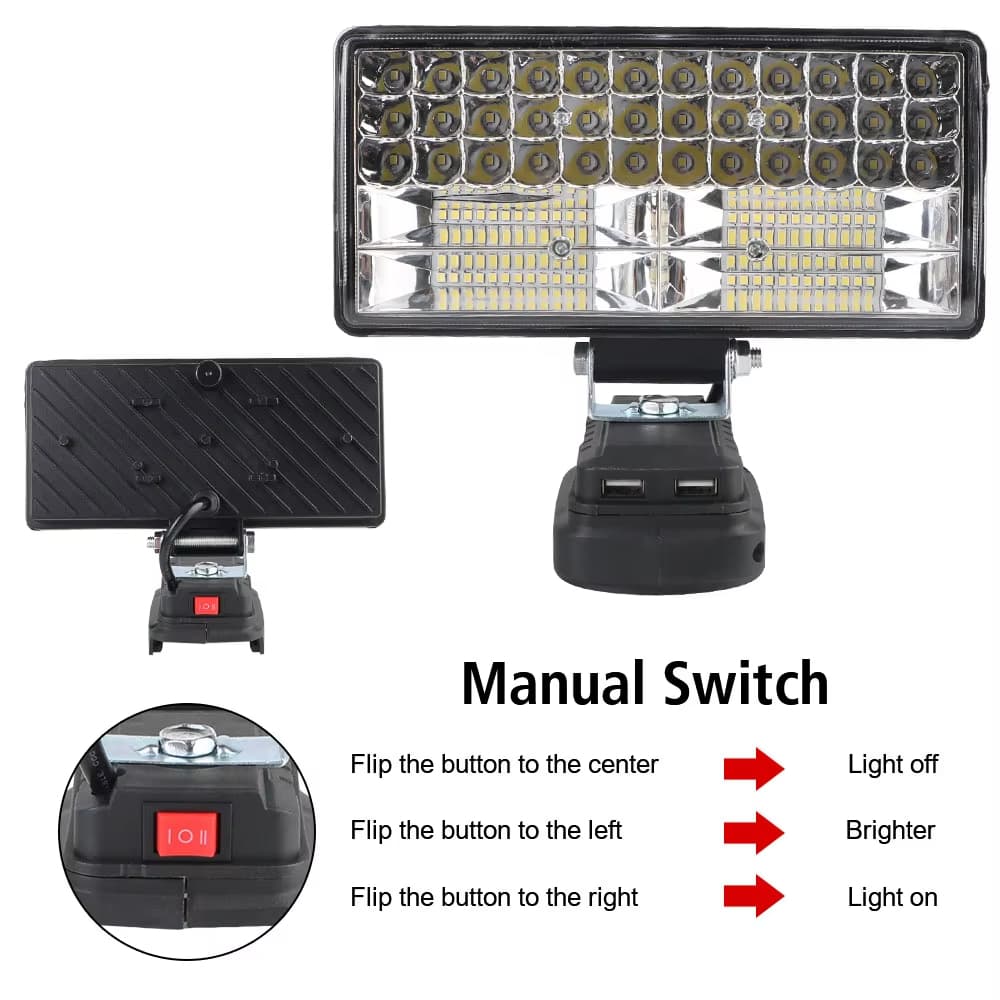 LED ไฟฉาย osuka ไฟ สปอร์ตไลท์ ไร้สาย แบตเตอรี่ พกพา โคมไฟไร้สาย สปอตไลท์ ไฟแบตเตอรี่ ไฟฉายแบต for Makita MASARU โอซู รูปที่ 6