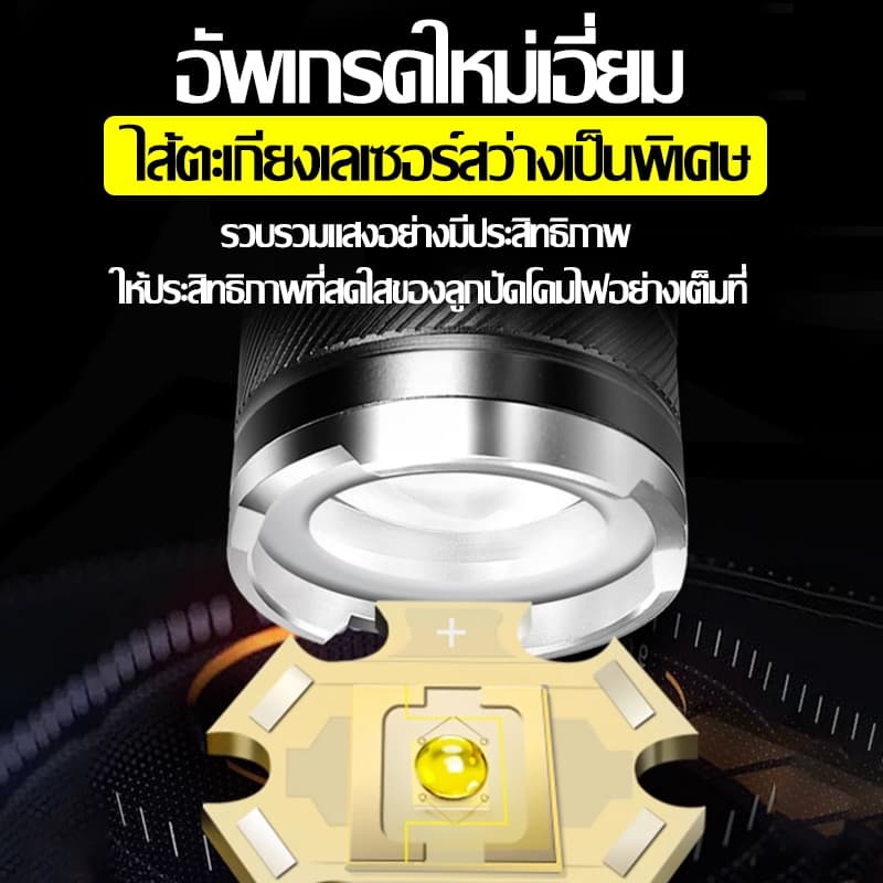 ไฟฉายแรงสูง แสงยิงไกลถึง 10000 เมตร สว่างมาก จอแสดงผล Led สามารถชาร์จโทรศัพท์ได้ กันน้ํา ไฟฉาย LED รูปที่ 2