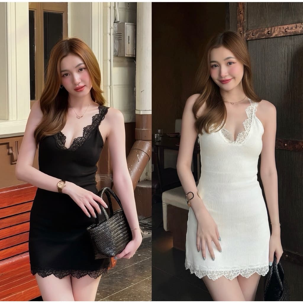 Veloria dress-เดรสสายเดี่ยวลูกไม้ ทรงเข้ารูป ลุคลูกคุณแซ่บแบบมีคลาส สวยแพงมากๆ รูปที่ 1