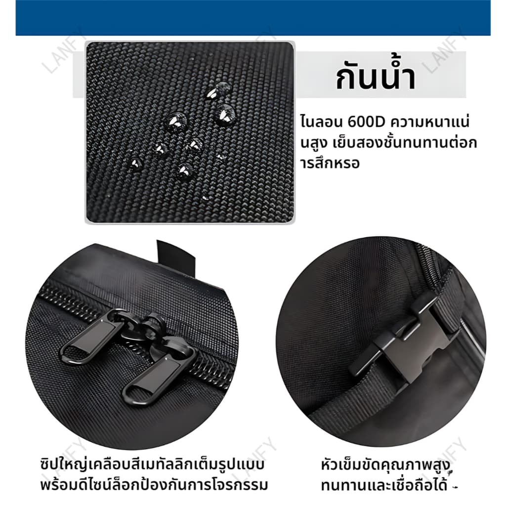 กระเป๋าเดินทาง Duffel 80-120L ติดกระเป๋าได้ ผ้าอ๊อกฟอร์ดหนากันน้ำ 60x29x43 / 70x35x48ซม. มาตรฐาน158 โหลดใต้เครื่อง 4 สี รูปที่ 6