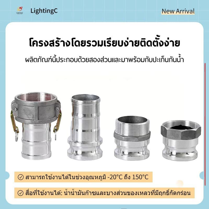 ข้อต่อท่อน้ำมันอย่างรวดเร็ว เชื่อมต่อท่อ อลูมิเนียม รูปที่ 2