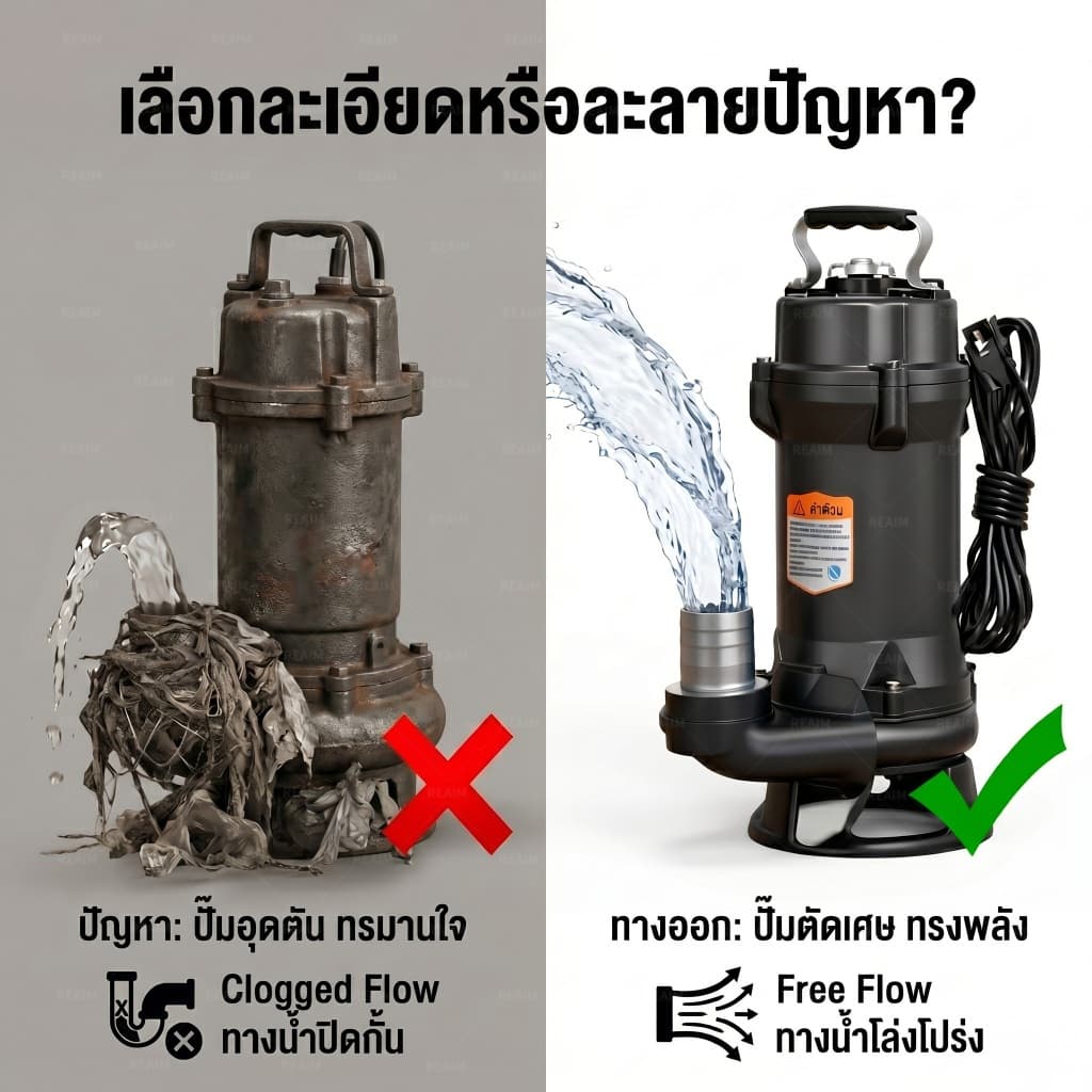REAIM จอมพลัง ปั๊มแช่ดูดโคลน 2นิ้ว ปั๊มแช่ ปั๊มไดโว่ ดูดโคลน ปั๊มจุ่ม 1800วัตต์ ไดโว่ดูดโคลน ปั๊ม รูปที่ 8