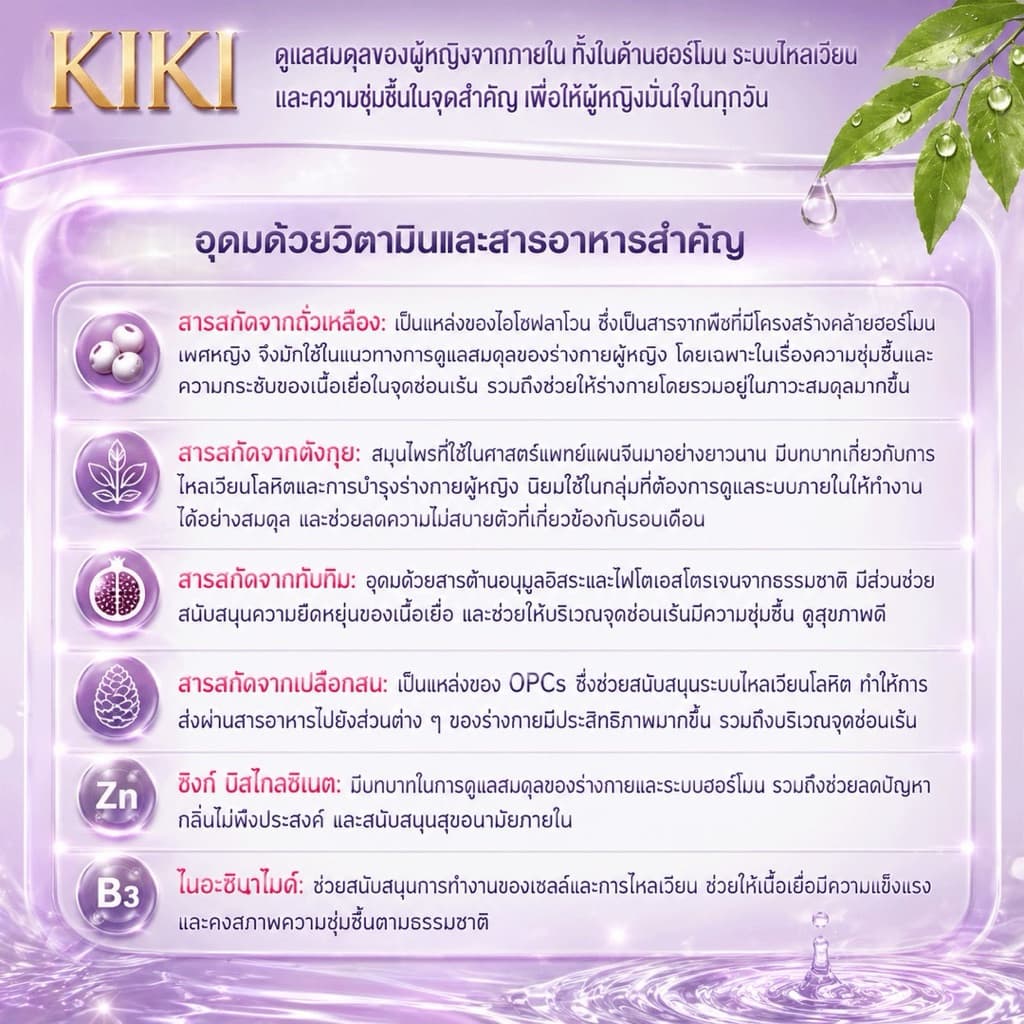 KIKI ดูแลกีกี้ ฟินน์กีกี้ สูตรเด้งกี ดูแลจากภายใน ฟีลแน่น มัดใจแฟน อาหารเสริมสำหรับผู้หญิง รูปที่ 7