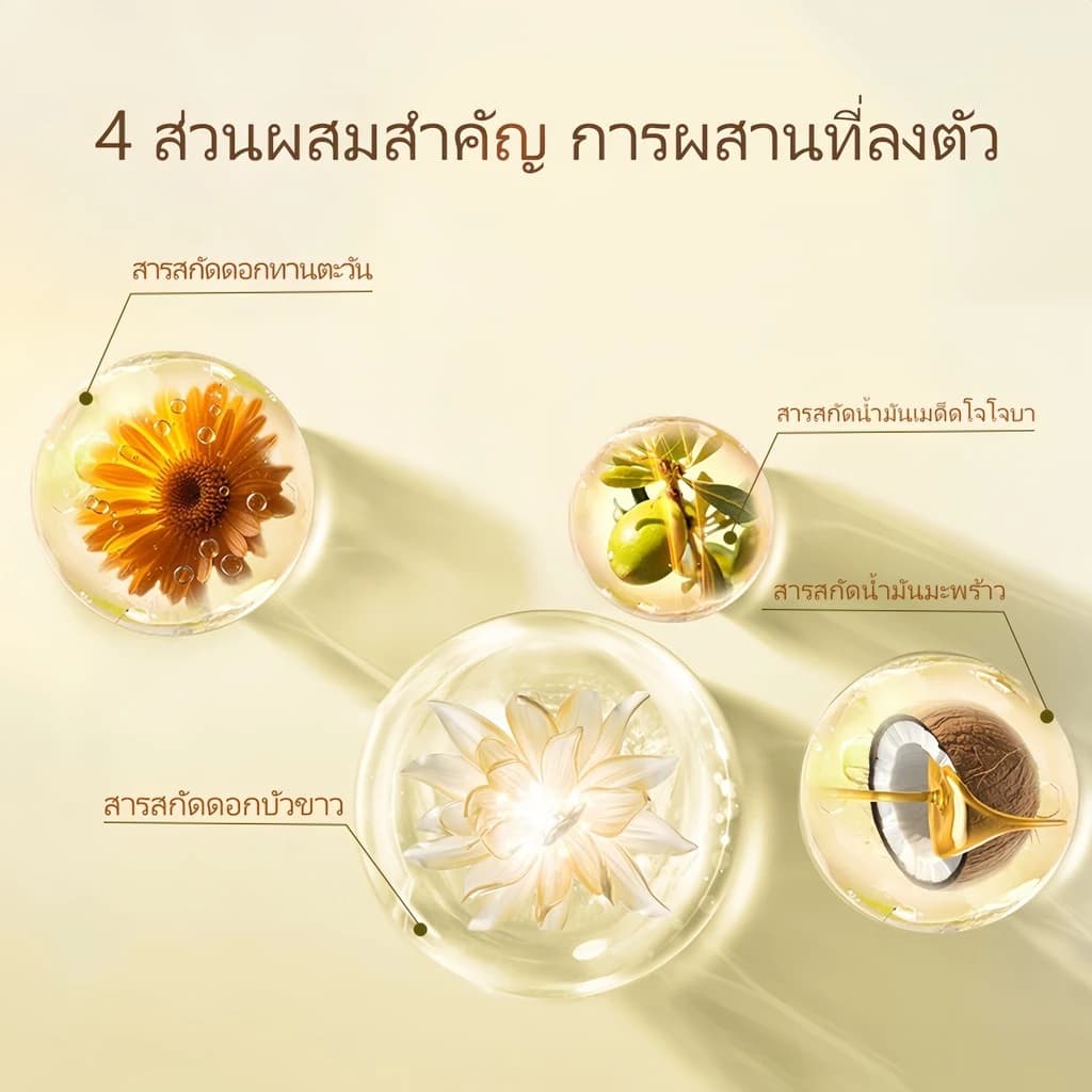 BODANA วอเตอร์ ลิลลี่ เอสเซนส์ ออยล์ สกินแคร์ ผิว ใบหน้า ความชุ่มชื้น ออยล์บำรุงผิวหน้าจากดอกบัวขาว รูปที่ 4