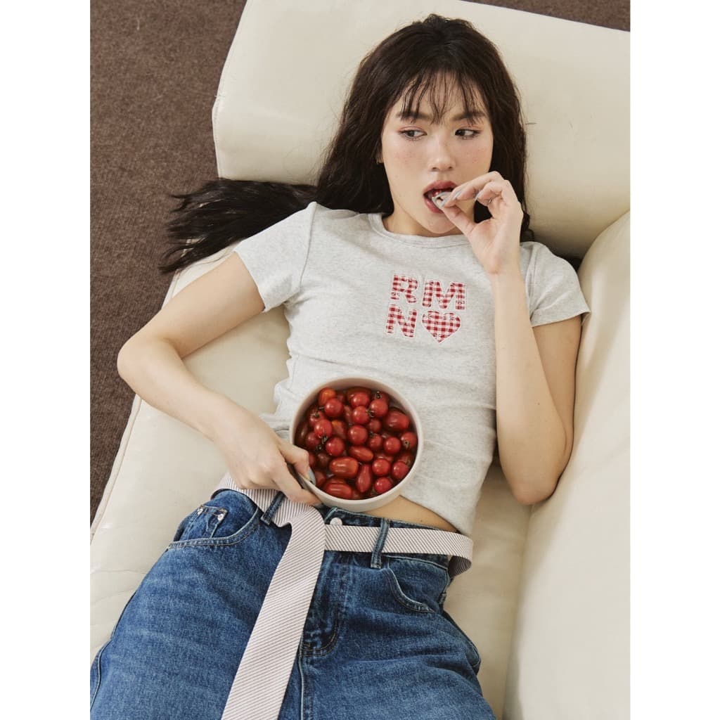 Roomry.n - Cherry Heart tee crop เสื้อยืดทรงครอป รูปที่ 6