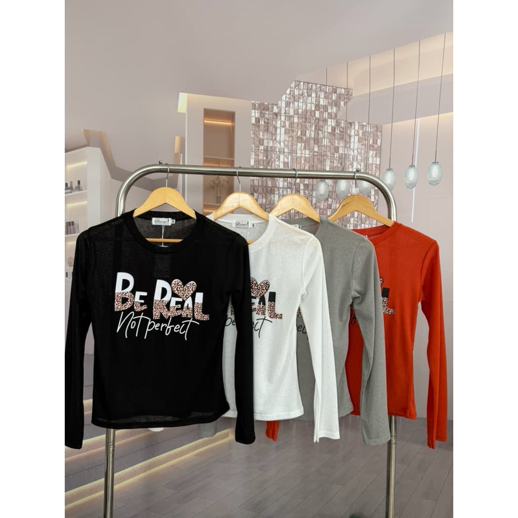 A229 BunnyFashion เสื้อสลาฟแขนยาว ผ้าบาง มี2 ไซส์ รูปที่ 2