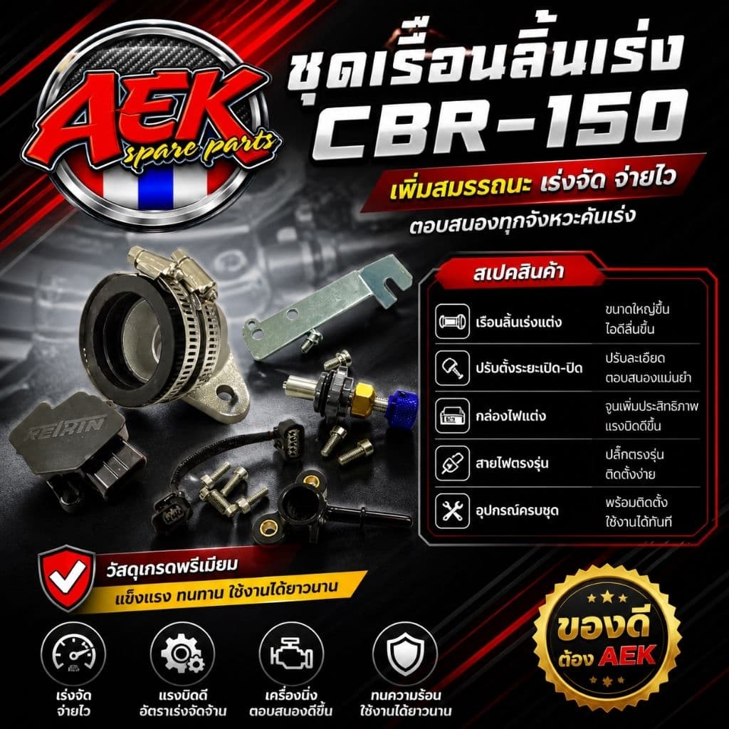 เรือน CBR150 ครบชุด ขนาด27/28/30/32/33/34มิล พร้อมประกอบใส่ WAVE-110i/MSX-125/WAVE-125iปลาวาฬ/DREAM SUPERCUP รูปที่ 2