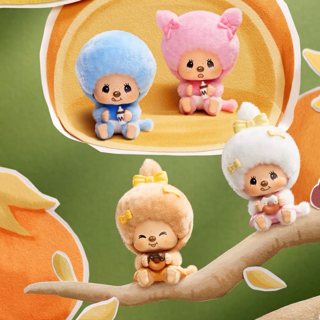 《1จุ่ม》Miniso x Monchhichi MonMon Farm Classic Coffeeพวงกุญแจม่อนชิชิเปลี่ยนหน้าได้ รูปที่ 8