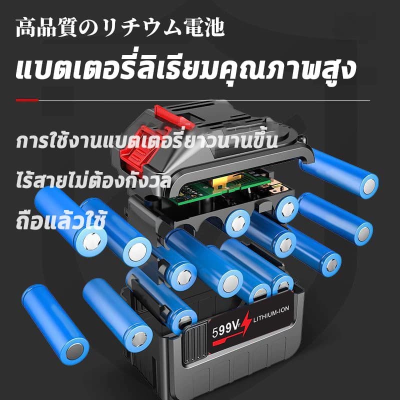 เครื่องเป่าลมและดูดฝุ่น 2in1 599V ไฟฟ้าไร้สาย แบตลิเธียม แรงดูดสูง งานฝีมือญี่ปุ่น รูปที่ 8