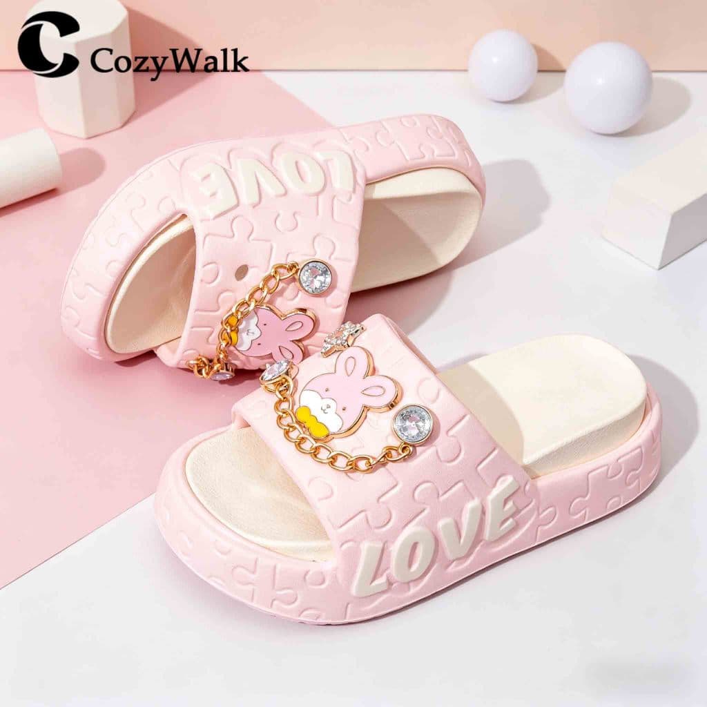 CozyWalk รองเท้าแตะเด็ก EVA ลายกระต่ายน่ารัก พื้นหนานุ่ม กันลื่น น้ำหนักเบา ใส่สบาย ไซส์24-35 รูปที่ 1